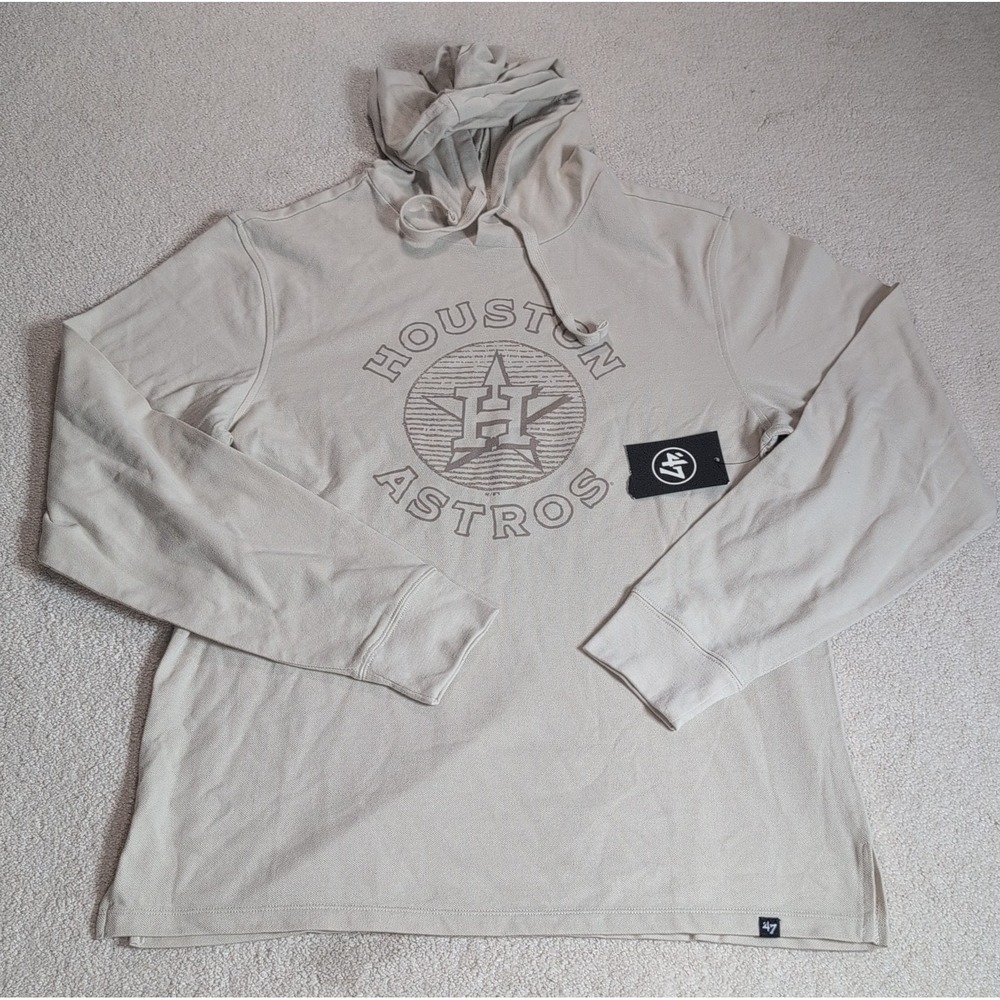 '47 Brand Houston Astros Terry Hoodie Mens Size Large New With Tags Cream